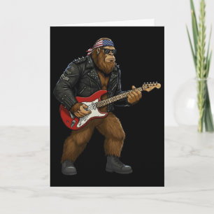 Patriotischer Bigfoot spielt Gitarre 4. Juli Ameri Karte