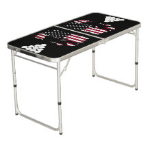Patriotischer Bigfoot-Tailgate-Beerpongtisch