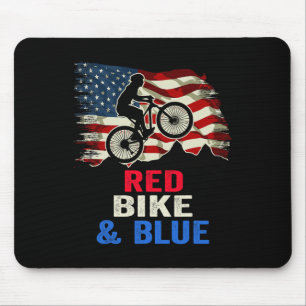 Patriotischer Biker 4. Juli Radfahren Amerikanisch Mousepad