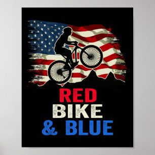 Patriotischer Biker 4. Juli Radfahren Amerikanisch Poster
