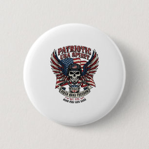Patriotischer Biker-Totenkopf-Biker-Straßenfreihei Button