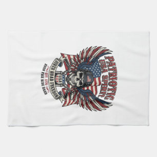 Patriotischer Biker-Totenkopf-Biker-Straßenfreihei Geschirrtuch