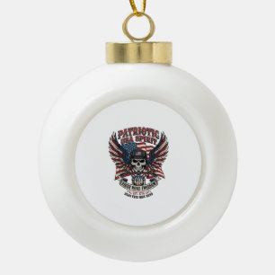 Patriotischer Biker-Totenkopf-Biker-Straßenfreihei Keramik Kugel-Ornament