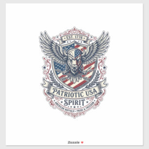 Patriotischer Bison Adler Wappen Tier Hybrid Patri Aufkleber