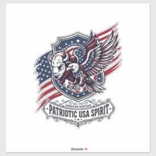 Patriotischer Bison Adler Wappen Tier Hybrid Patri Aufkleber