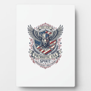 Patriotischer Bison Adler Wappen Tier Hybrid Patri Fotoplatte