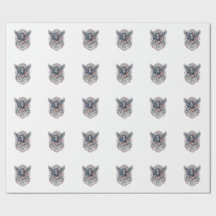 Patriotischer Bison Adler Wappen Tier Hybrid Patri Geschenkpapier