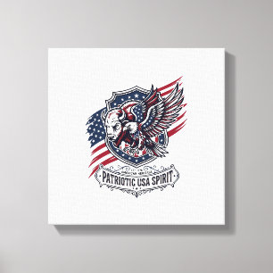 Patriotischer Bison Adler Wappen Tier Hybrid Patri Leinwanddruck