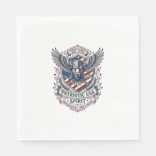 Patriotischer Bison Adler Wappen Tier Hybrid Patri Serviette