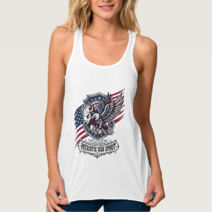 Patriotischer Bison Adler Wappen Tier Hybrid Patri Tank Top