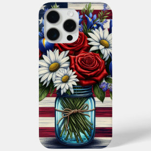 Patriotischer, blumengestresster Amerikaner Case-Mate iPhone Hülle