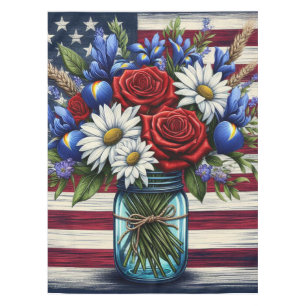 Patriotischer, blumengestresster Amerikaner Tischdecke