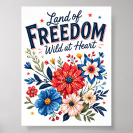 Patriotischer Blumiger Freiheitsposter Wanddekorat Poster