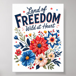 Patriotischer Blumiger Freiheitsposter Wanddekorat Poster
