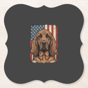 Patriotischer Bluthund Amerikanische Flagge Kunst_ Untersetzer