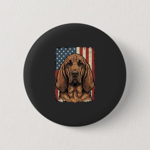 Patriotischer Bluthund Hund Amerikanische Flagge K Button
