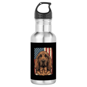 Patriotischer Bluthund Hund Amerikanische Flagge K Edelstahlflasche