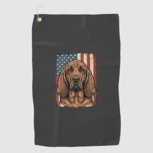 Patriotischer Bluthund Hund Amerikanische Flagge K Golfhandtuch