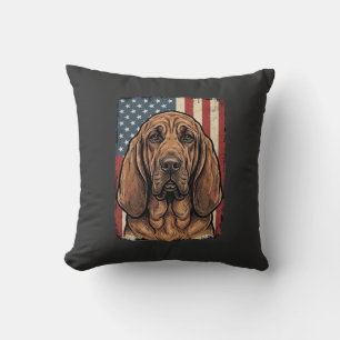 Patriotischer Bluthund Hund Amerikanische Flagge K Kissen