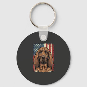 Patriotischer Bluthund Hund Amerikanische Flagge K Schlüsselanhänger