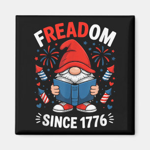 Patriotischer Buch-Gnom 4. Juli Amerikanische Flag Magnet