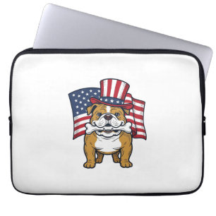 Patriotischer Bulldogge Mit Flagge Vektor Design_1 Laptopschutzhülle