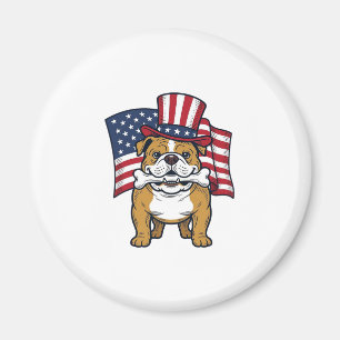 Patriotischer Bulldogge Mit Flagge Vektordesign_1 Magnet