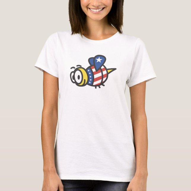 Patriotischer Bumble Bee T - Shirt (Vorderseite)