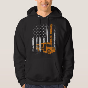 Patriotischer Busfahrer USA American Flag School B Hoodie