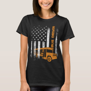 Patriotischer Busfahrer USA Amerikanische Flagge S T-Shirt