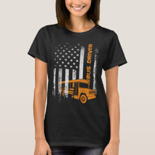 Patriotischer Busfahrer USA Amerikanische Flagge - T-Shirt
