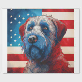 Patriotischer Cairn Terrier Amerikanische Flagge Geschenkpapier