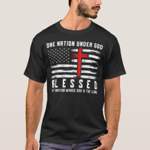 Patriotischer Christlicher Gesegneter Eine Nation T-Shirt