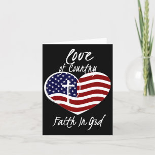 Patriotischer Christlicher Glaube an Gott Herzkreu Karte
