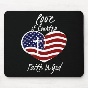 Patriotischer Christlicher Glaube an Gott Herzkreu Mousepad