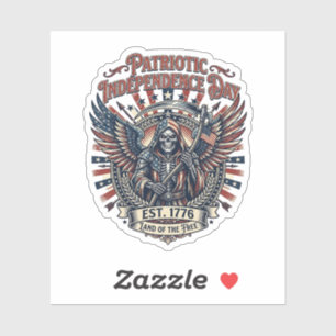 Patriotischer Chrome-Reaper-Dunkler-Patriot-Skelet Aufkleber