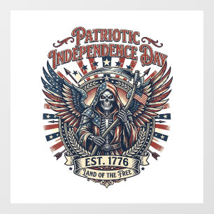 Patriotischer Chrome-Reaper-Dunkler-Patriot-Skelet Fensteraufkleber