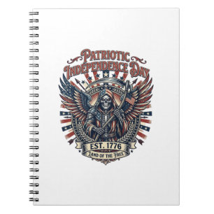 Patriotischer Chrome-Reaper-Dunkler-Patriot-Skelet Notizblock