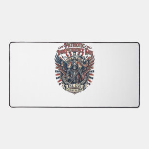 Patriotischer Chrome-Reaper-Dunkler-Patriot-Skelet Schreibtischunterlage