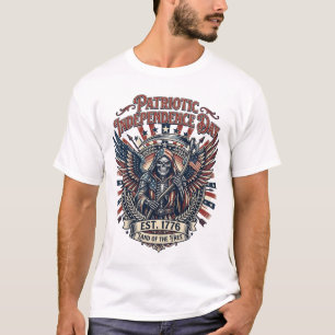 Patriotischer Chrome-Reaper Dunkler Patriot-Skelet T-Shirt