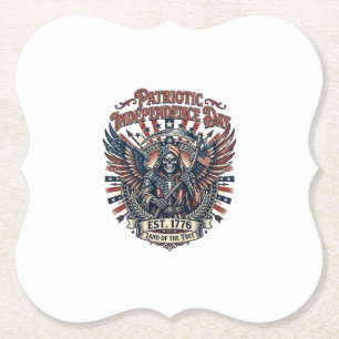 Patriotischer Chrome-Sensenmann Dunkler Patriot Sk Untersetzer