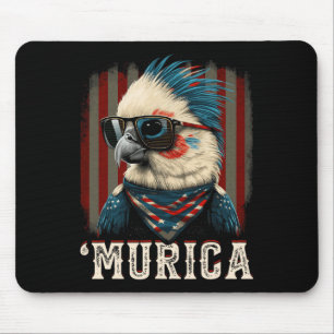 Patriotischer Cockatiel-Vogel 4. Juli Amerikanisch Mousepad
