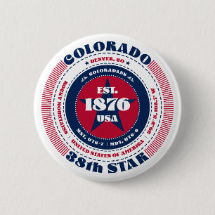 Patriotischer Colorado-Kreis mit Staat-Details Button