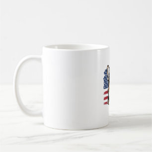 Patriotischer Corgi Amerikanische Flagge Vintage V Kaffeetasse