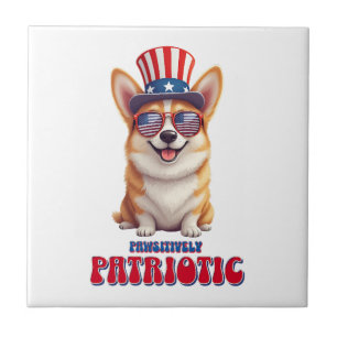 Patriotischer Corgi - Pawsitively Patriotisch Fliese