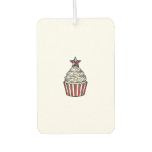Patriotischer Cupcake Vintage Gravur Fourth of Jul Autolufterfrischer