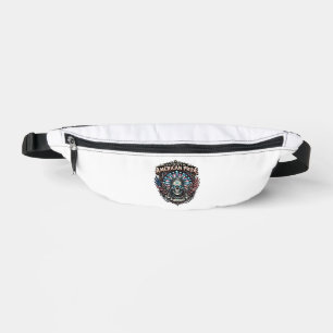 Patriotischer Cyber-Liberty-Totenkopf-Cyberpunk-Zu Bauchtasche