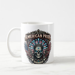Patriotischer Cyber-Liberty-Totenkopf-Cyberpunk-Zu Kaffeetasse