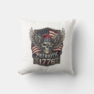 Patriotischer Cyber-Liberty-Totenkopf-Cyberpunk-Zu Kissen