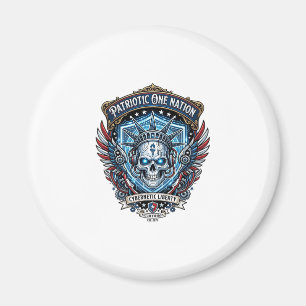 Patriotischer Cyber-Liberty-Totenkopf-Cyberpunk-Zu Magnet